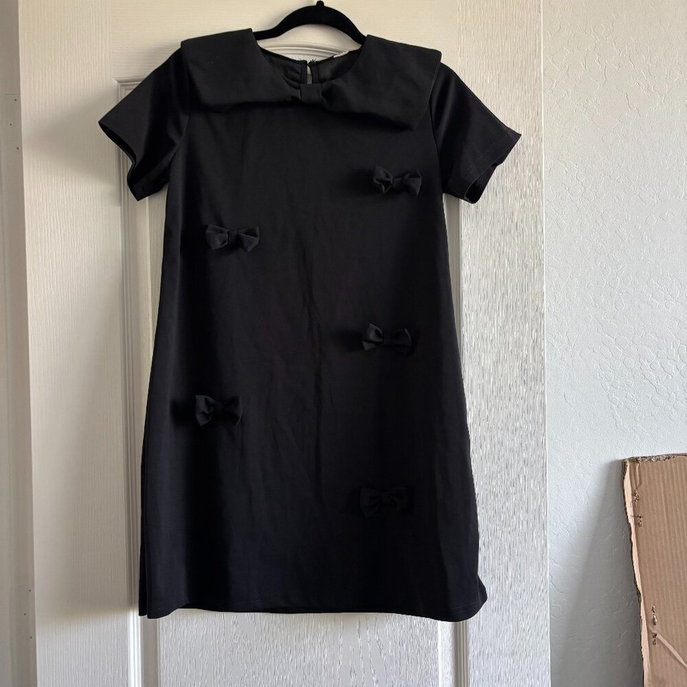Girls Black Dress with Bows SZ L 12